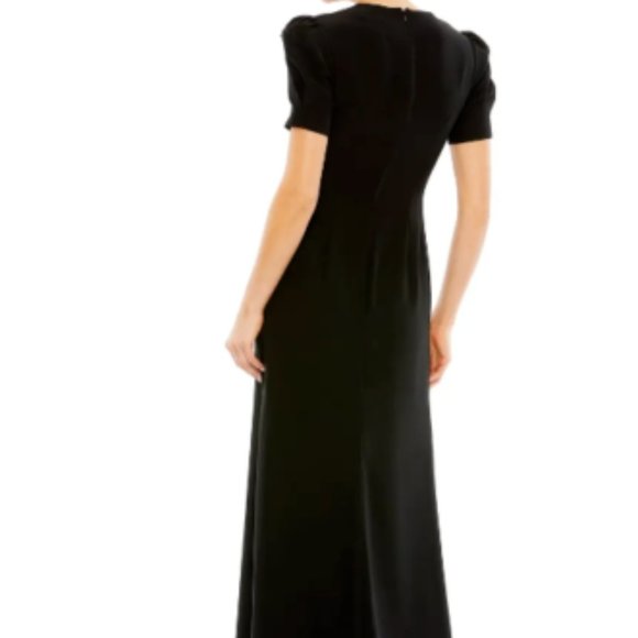 MAC DUGGAL CUTOUT EMBELLISHED COLUMN BLACK GOWN sz 8 - Picture 2 of 6